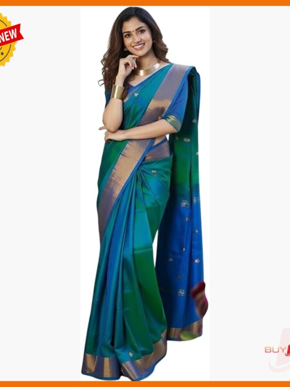 Kanjivaram Silk Saree with Blouse Piece, Formal Evening Wear